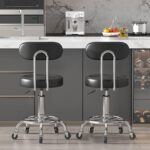 black bar stool with back